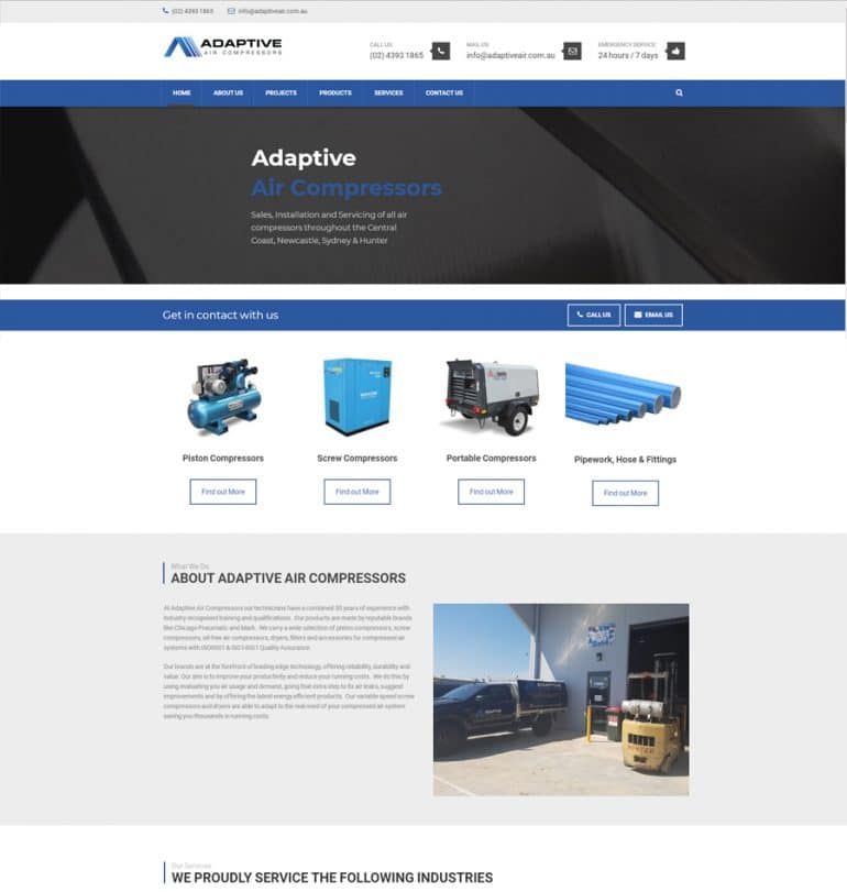 Adaptive Air Compressors website